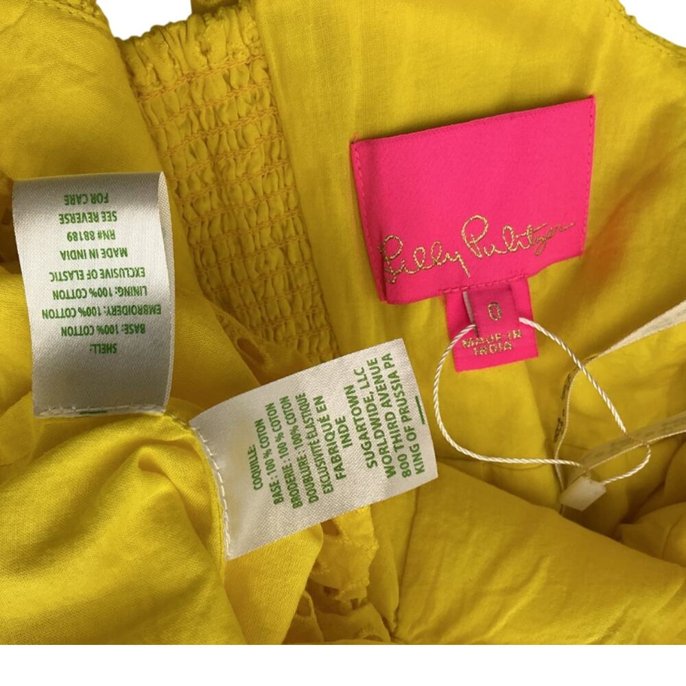 Lilly Pulitzer Breezy Yellow Asteria Dress Size 0 - Picture 4 of 4